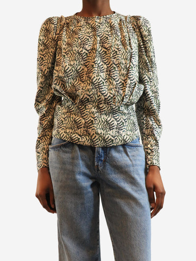 Green and ecru Zarga top - size UK 6 Tops Isabel Marant 