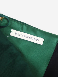 Emilia Wickstead Dark green off-shoulder dress - size UK 8