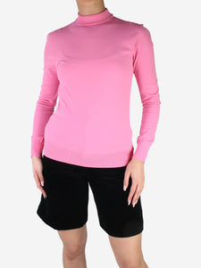 Bottega Veneta Pink long-sleeved high-neck top - size L