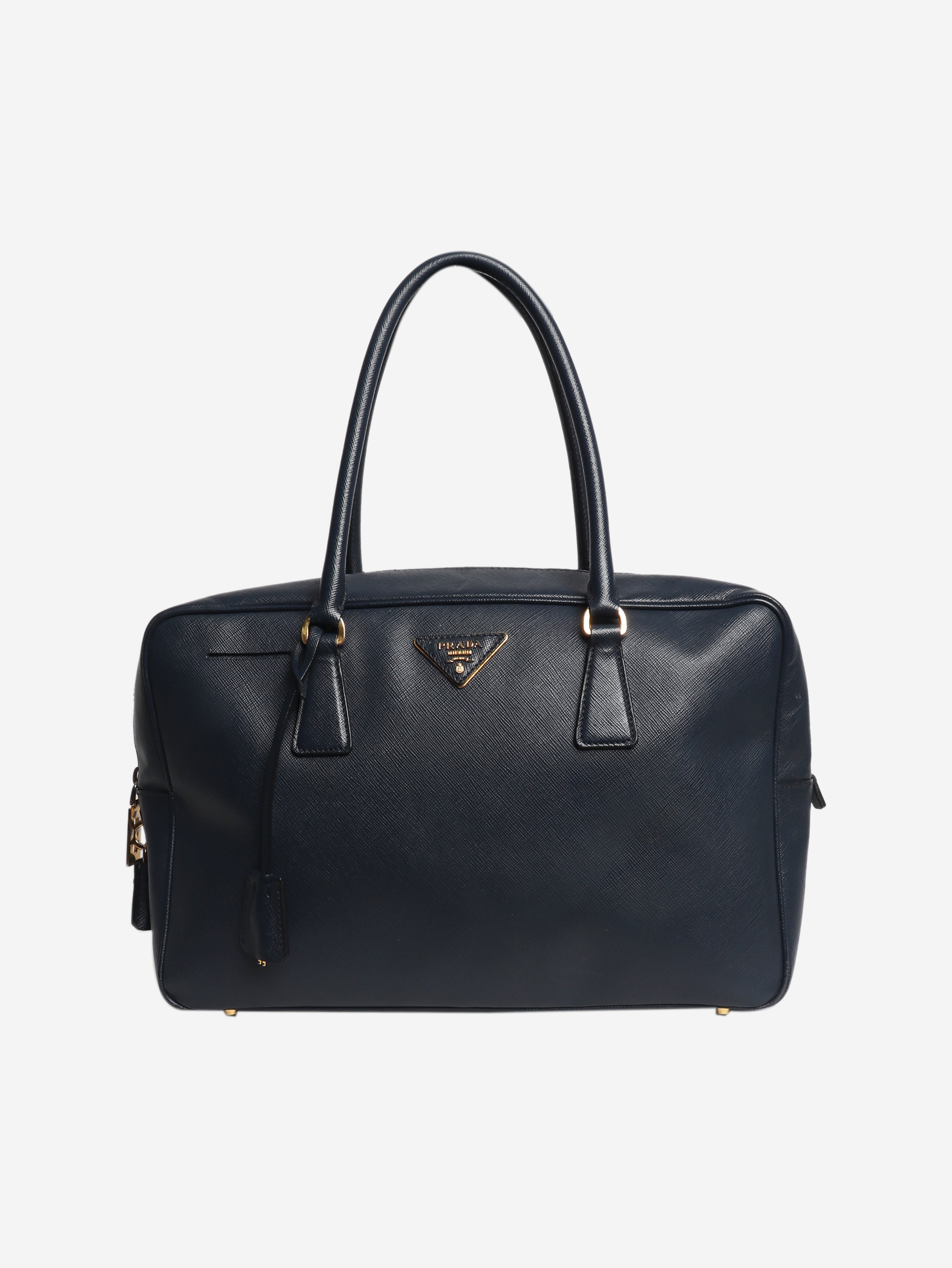 Navy Saffiano Lux leather bag