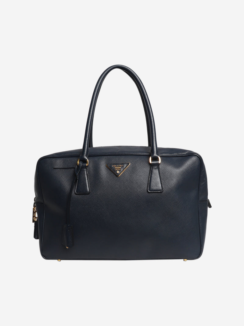Navy Saffiano Lux leather bag