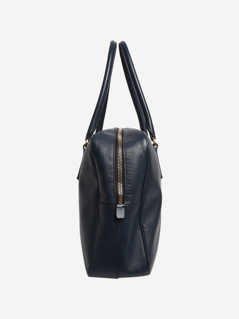 Navy Saffiano Lux leather bag