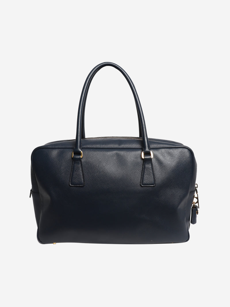 Navy Saffiano Lux leather bag