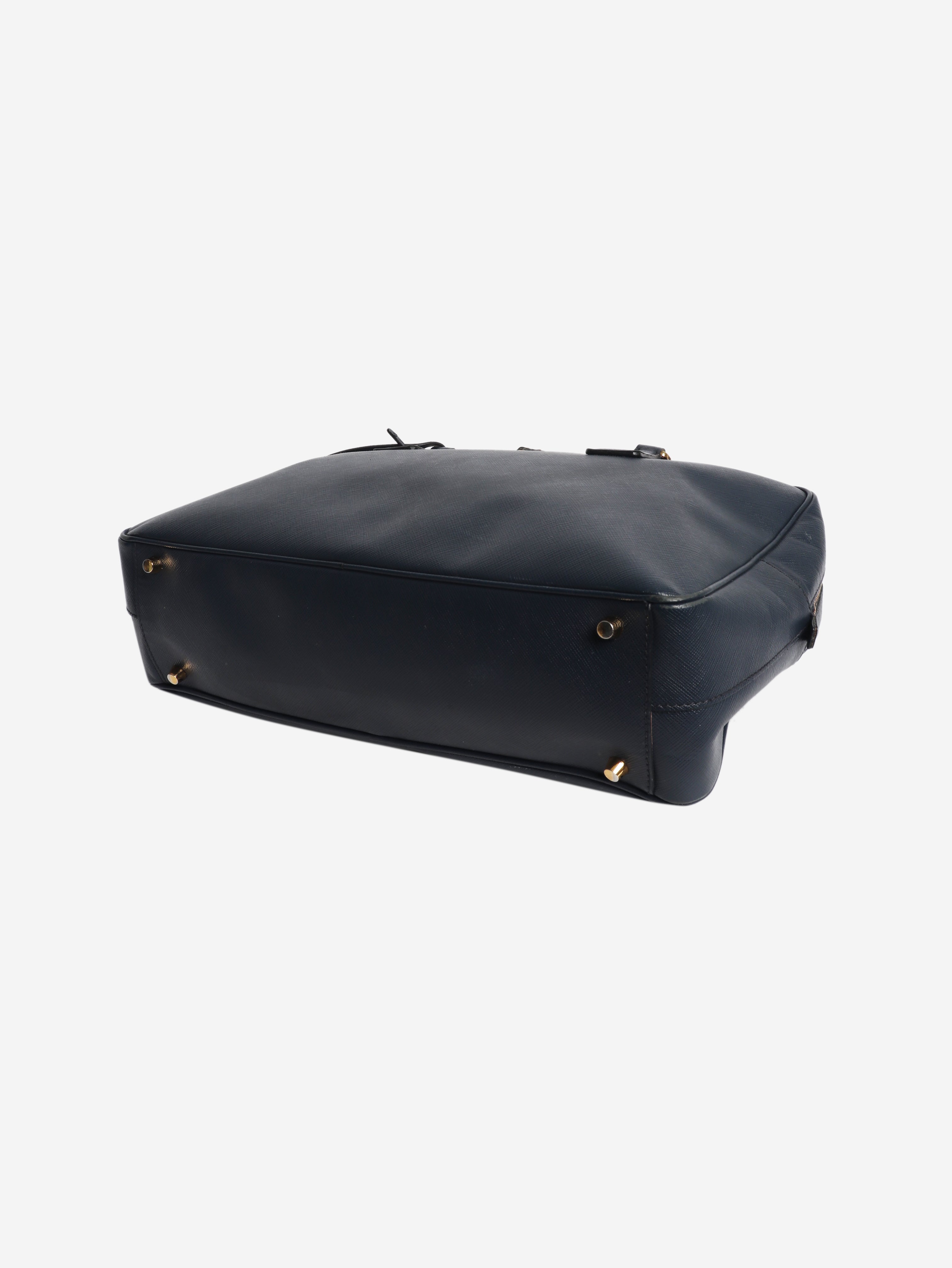 Navy Saffiano Lux leather bag