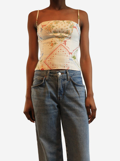 Floral linen top - size UK 6 Tops Reformation 