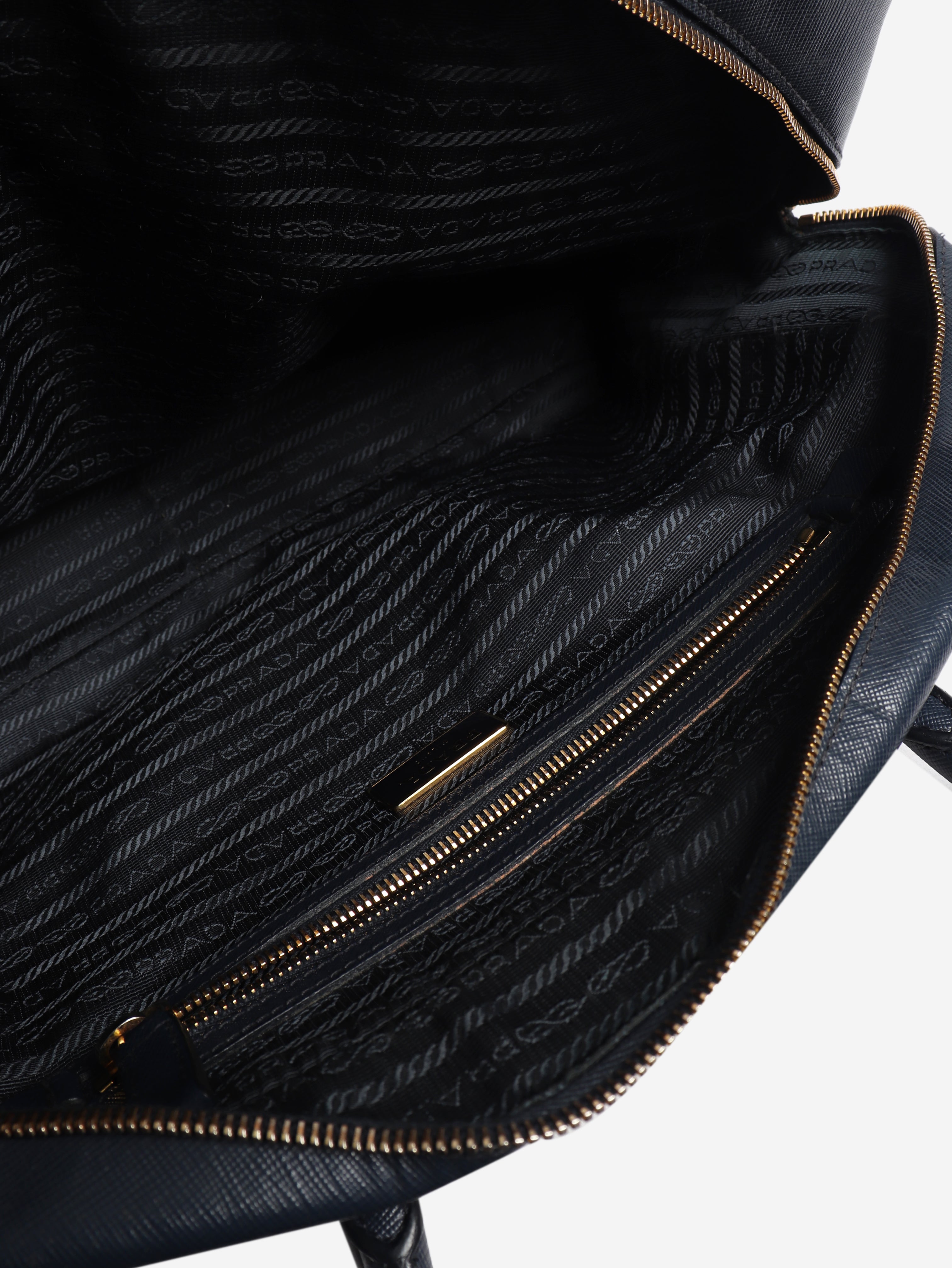 Navy Saffiano Lux leather bag