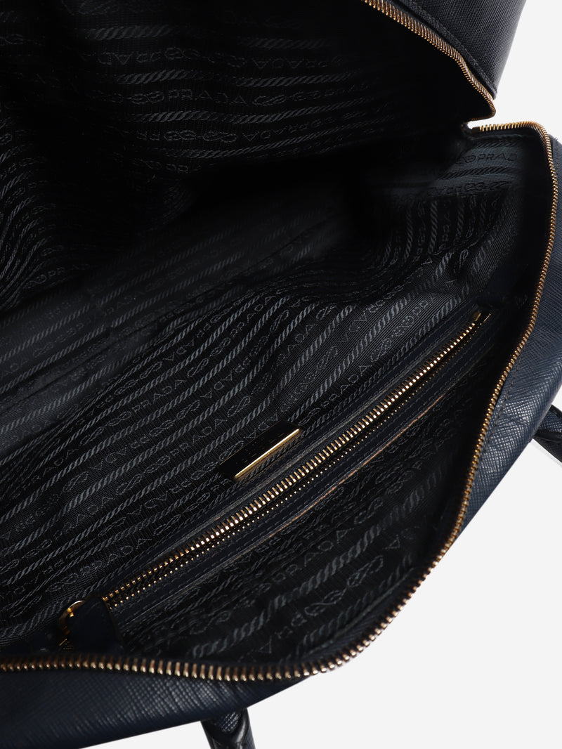 Navy Saffiano Lux leather bag