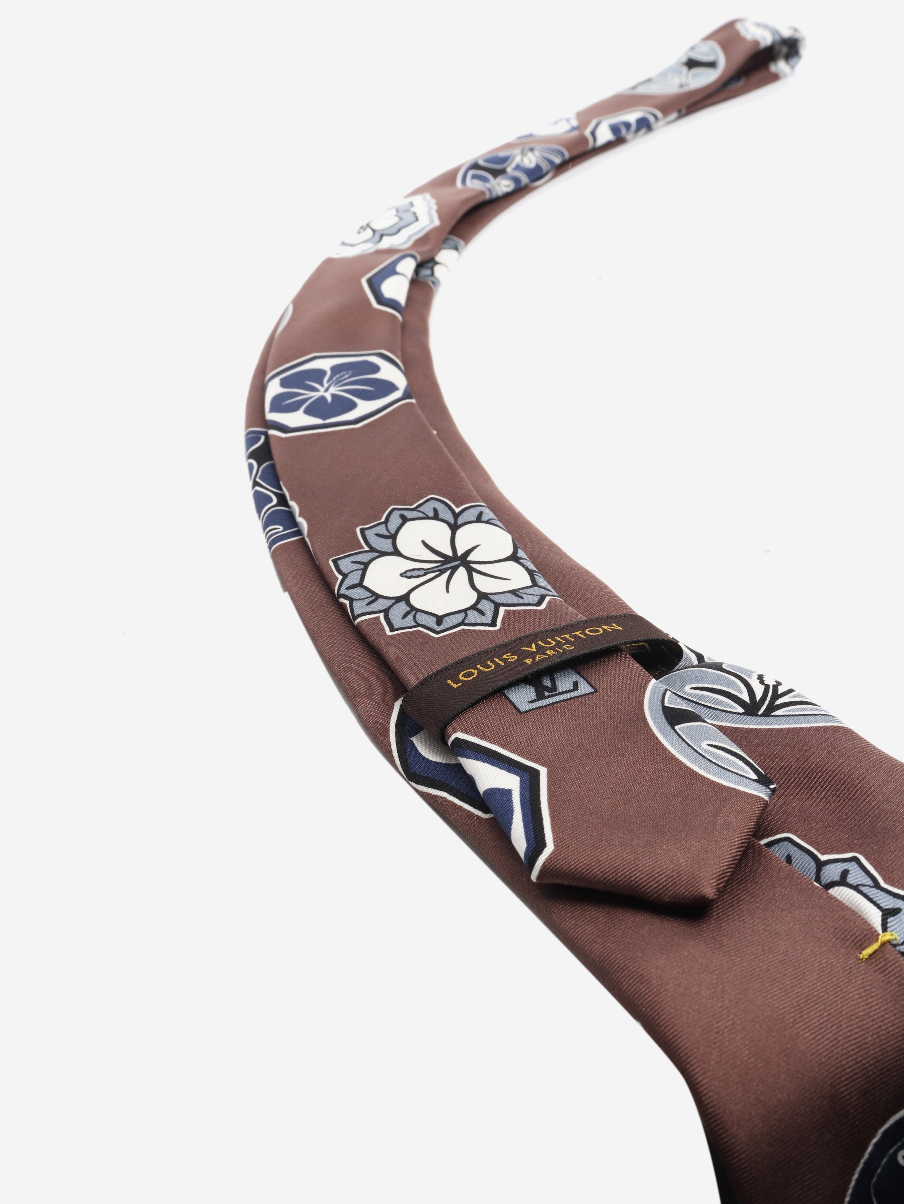 Brown silk floral tie Ties Louis Vuitton 