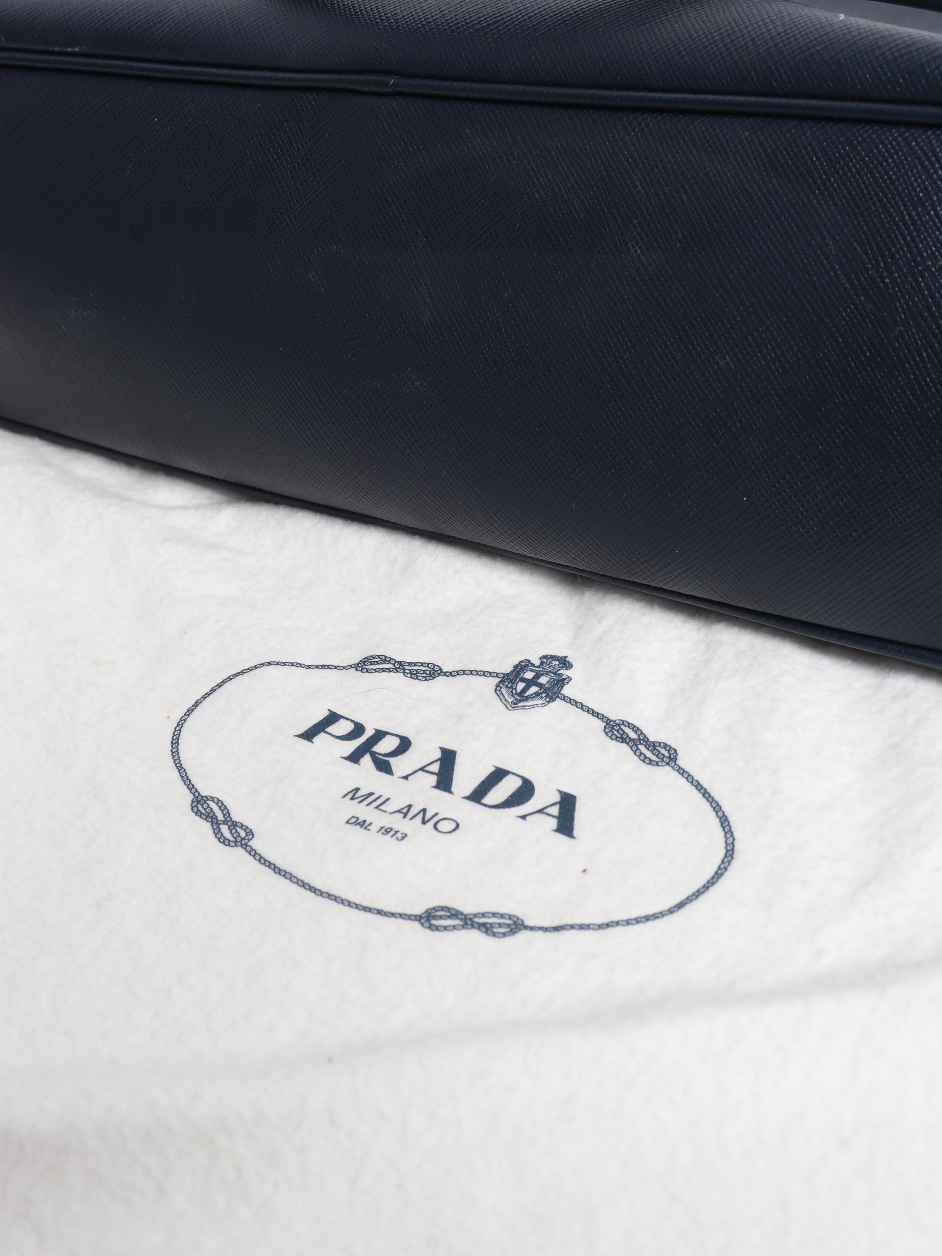 Navy Saffiano Lux leather bag