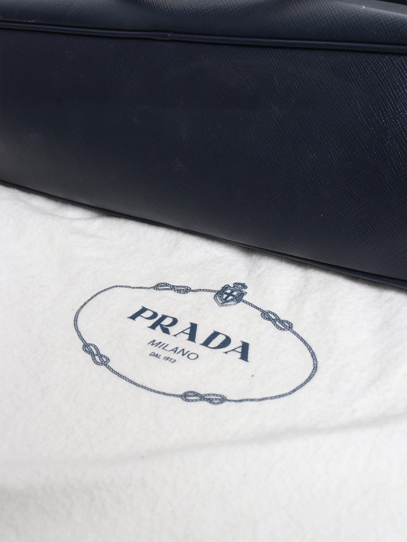 Navy Saffiano Lux leather bag