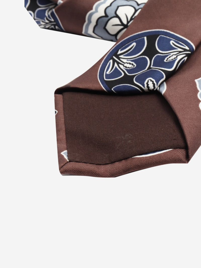 Brown silk floral tie Ties Louis Vuitton 