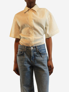 Cream zip-up le splash bodysuit - size UK 6 Tops Jacquemus 