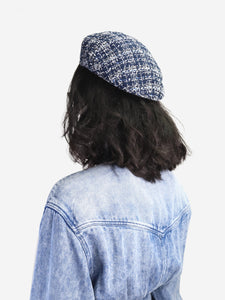 Maison Michel Blue tweed cap