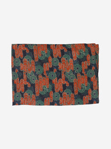 Ulla Johnson Navy printed cotton scarf