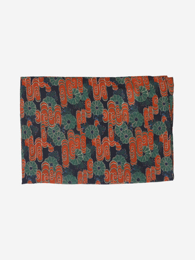 Navy printed cotton scarf Hats, Scarves and Gloves Ulla Johnson 