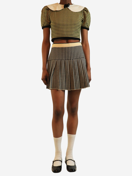 Houndstooth knit mini skirt - size S alternate image