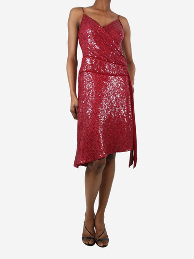 Red sleeveless sequin midi dress - size UK 4 Dresses Diane Von Furstenberg 