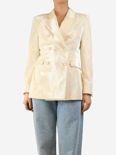 Cream velvet double-breasted jacket - size UK 10 Coats & Jackets Ermanno Scervino 