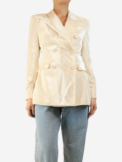 Cream velvet double-breasted jacket - size UK 10 Coats & Jackets Ermanno Scervino 