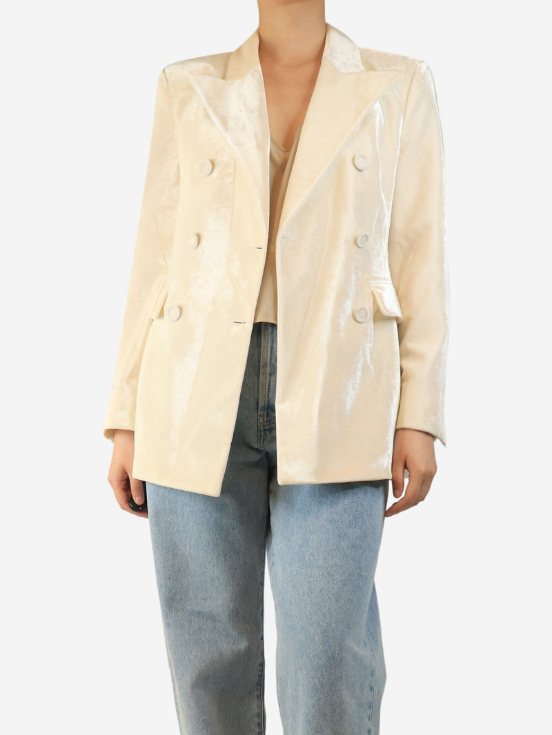 Cream velvet double-breasted jacket - size UK 10 Coats & Jackets Ermanno Scervino 
