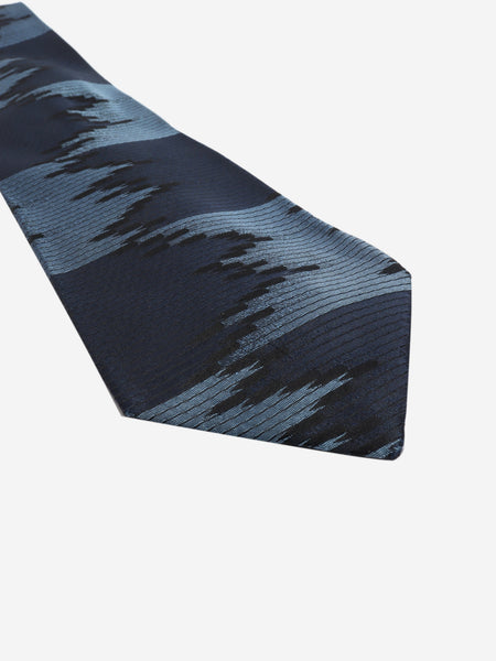 Blue silk jacquard tie alternate image
