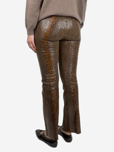 SPRWMN Brown leather snakeskin trousers - size S