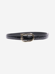 Anine Bing Black skinny croc-embossed leather belt