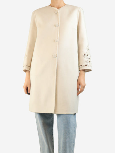 White wool coat - size UK 12 Coats & Jackets Ermanno Scervino 