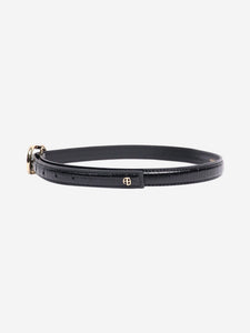 Anine Bing Black skinny croc-embossed leather belt