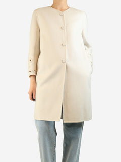 White wool coat - size UK 12 Coats & Jackets Ermanno Scervino 
