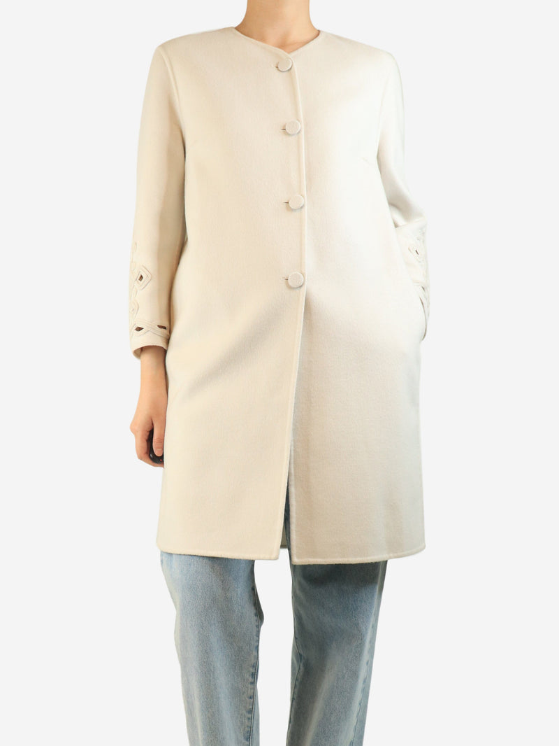 White wool coat - size UK 12 Coats & Jackets Ermanno Scervino 