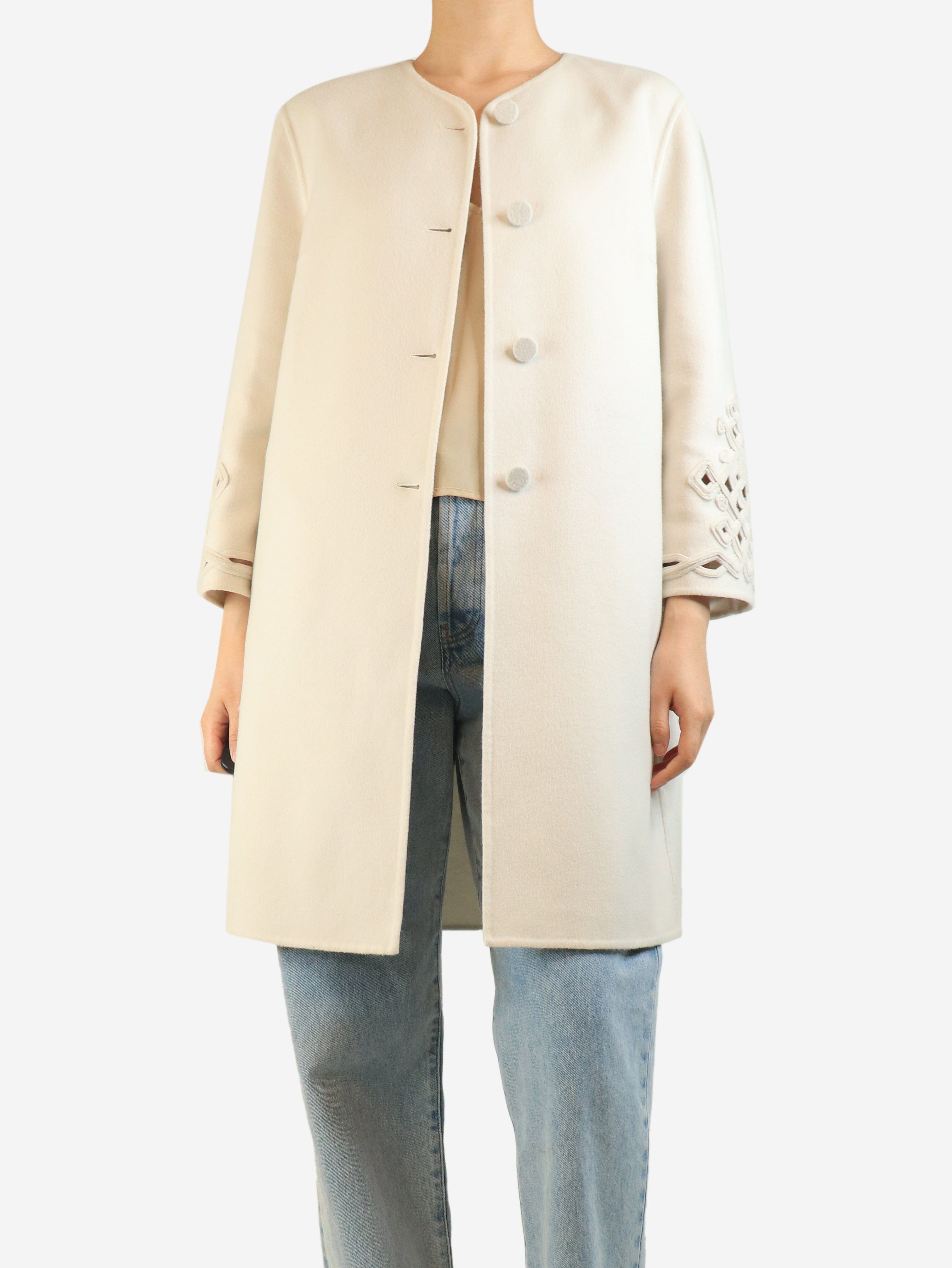 White wool coat - size UK 12 Coats & Jackets Ermanno Scervino 