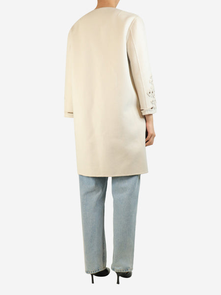 White wool coat - size UK 12 alternate image