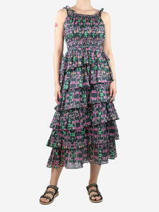 Devotion Multi printed tiered midi dress - size S