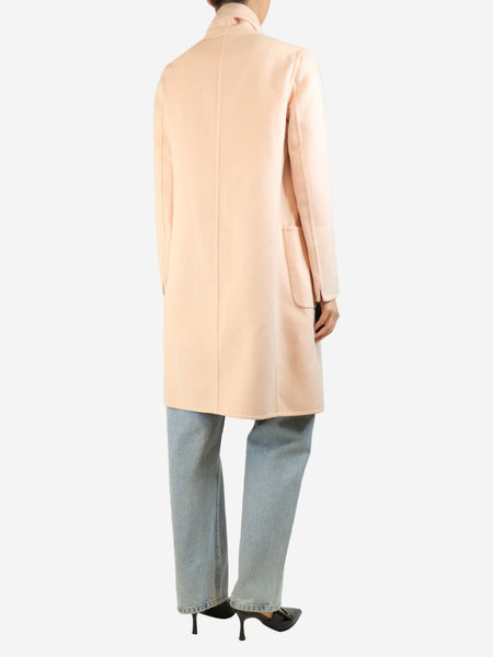 Blush pink angora blend coat - size UK 10 alternate image