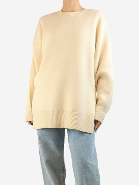 Cream double-knit sweater - size S product image
