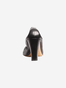 Chanel Black elasticated-detail leather heels - size EU 35.5