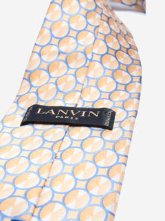 Gold and blue silk printed tie Ties Lanvin 