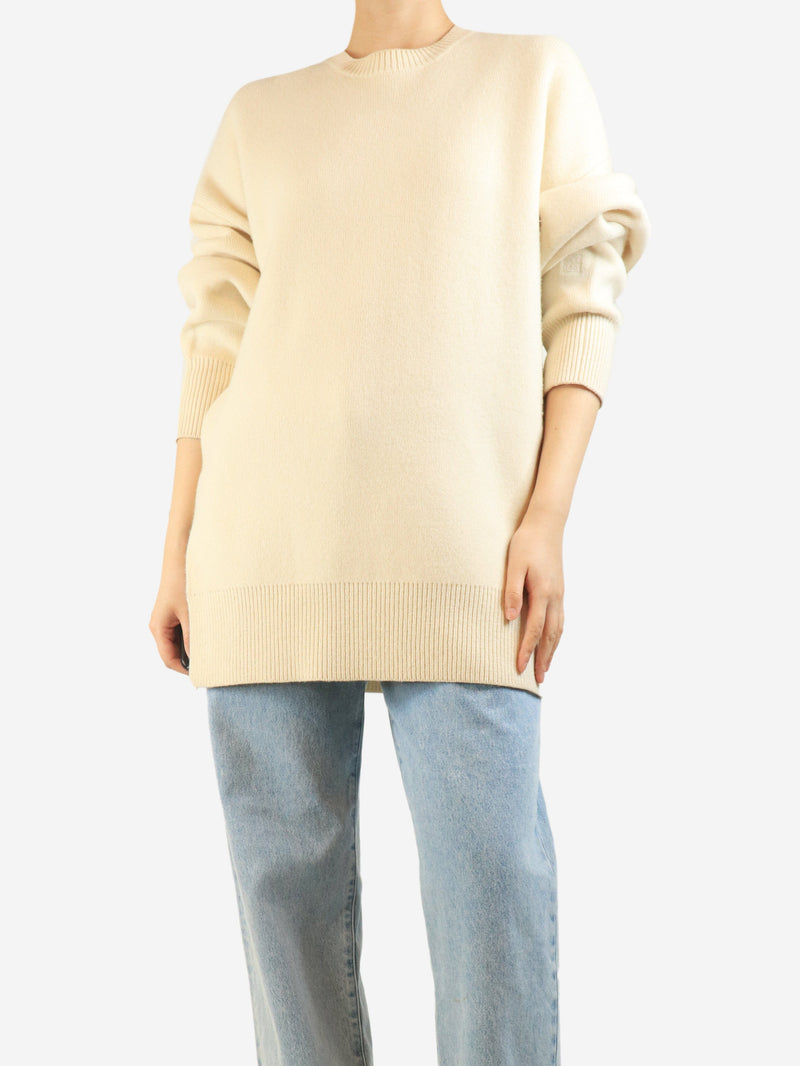 Cream double-knit sweater - size S Knitwear Toteme 