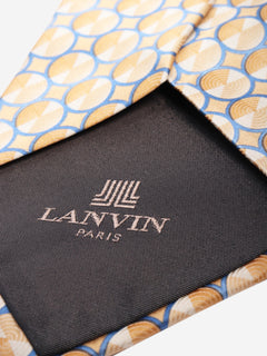 Gold and blue silk printed tie Ties Lanvin 