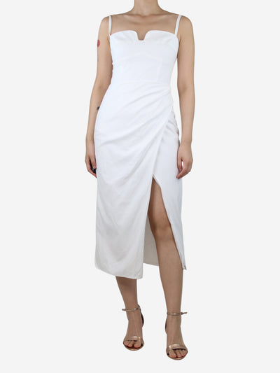 White cotton midi slit dress - size UK 12 Dresses Reformation 