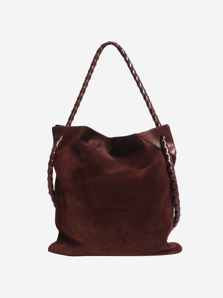 Brown suede cross body bag product image
