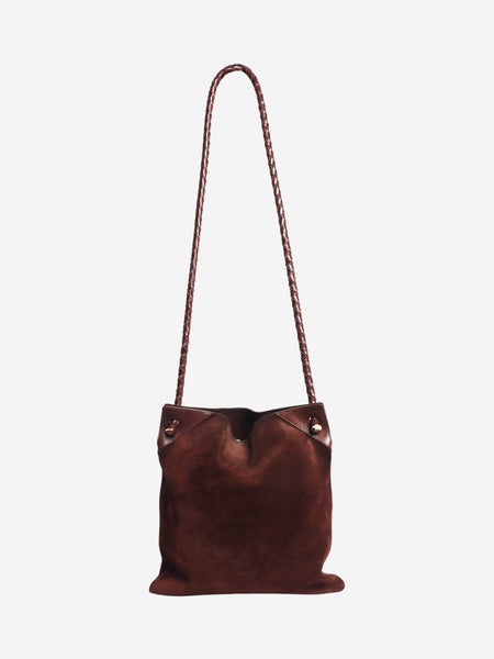 Brown suede cross body bag alternate image