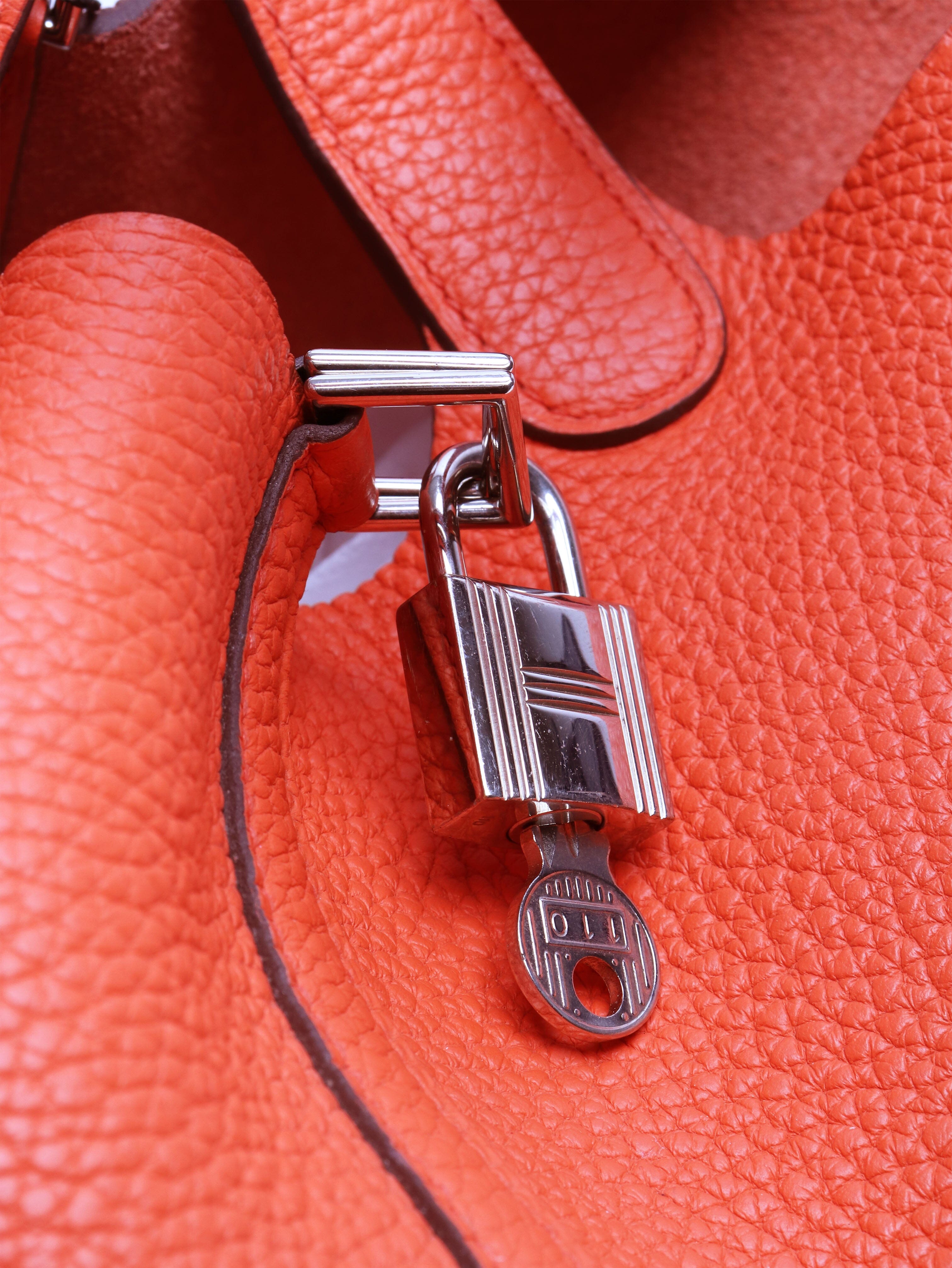 Orange Clemence 18 Picotin Lock handbag Shoulder bags Hermes 