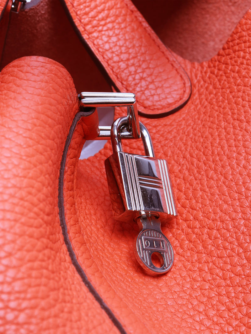 Orange Clemence 18 Picotin Lock handbag Shoulder bags Hermes 
