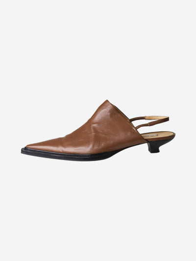 Brown slingback pointed-toe shoes - size EU 40 Flat Shoes Petar Petrov 