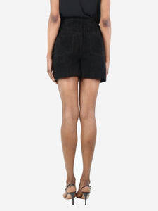 Claudie Pierlot Black leather studded shorts - size UK 8
