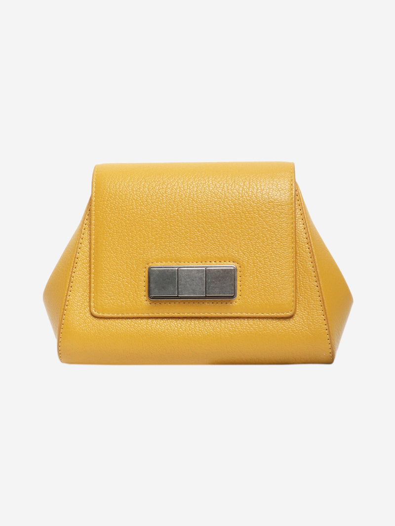 Mustard leather belt bag