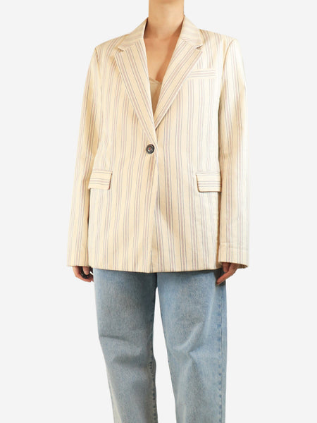 Cream pinstripe blazer - size UK 16 product image