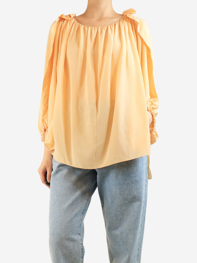 Peach silk chiffon blouse - size UK 6 Tops Chloe 